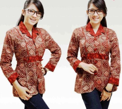 Koleksi Model Baju Batik Remaja Putri  Muslim Lengan 