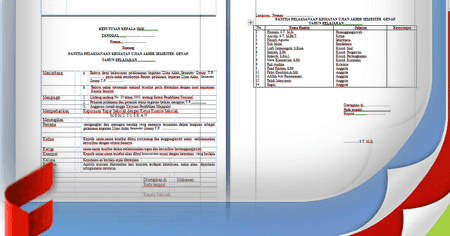  Contoh SK Kepanitiaan  Ujian Akhir Semester UAS Format 