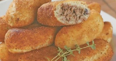 Bolinho de batata com carne moída