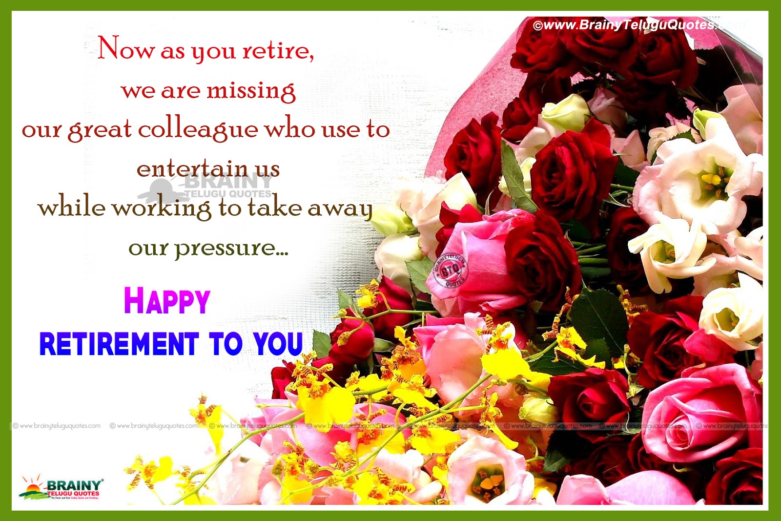 Happy Retirement Greetings in English-Have A Great Future motivational