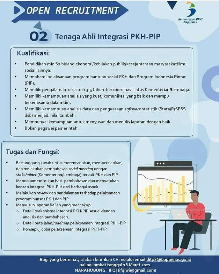 Rekrutmen Tenaga Ahli Dalam Percepatan Penanggulangan Kemiskinan Direktorat Penanggulangan Kemiskinan dan Pemberdayaan Masyarakat Kementerian PPN/Bappenas Tahun Anggaran 2021