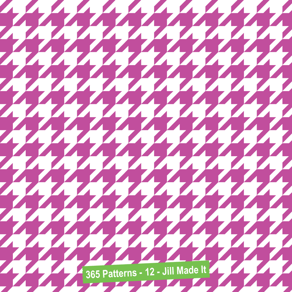365 Patterns:  Pink and White Houndstooth
