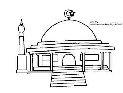 Mewarnai Gambar  Mewarnai Gambar  Sketsa  Masjid  3 