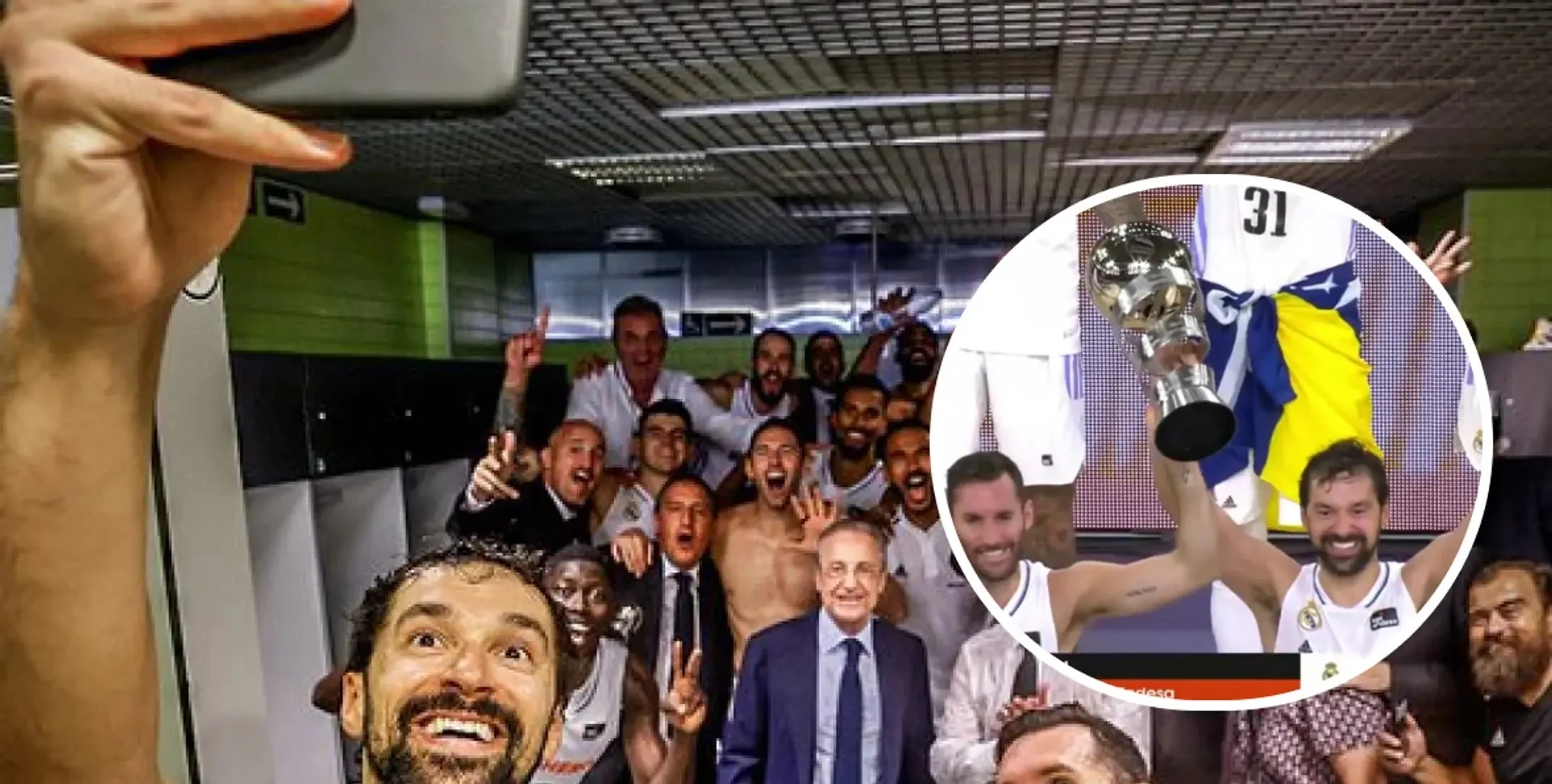 5 best pics as Real Madrid win basketball Clasico, Florentino Perez enters locker room to celebrate