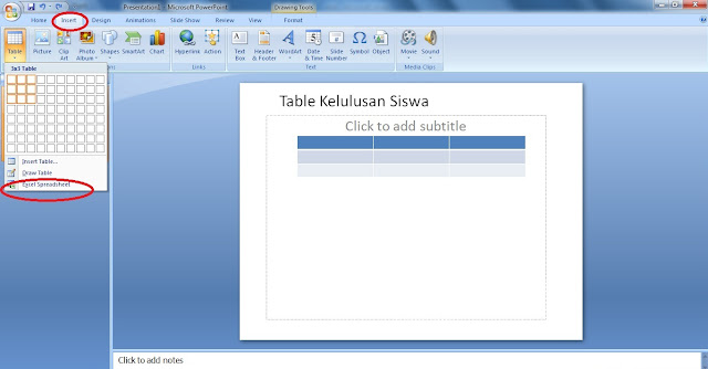 Cara Membuat Tabel di Power Point