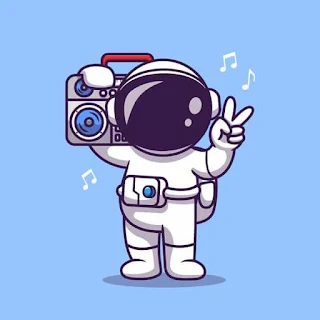 ilustração - astronauta escutando música