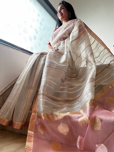 A Symphony of Elegance: Exploring the Unique Allure of Kora Silk Saree with Sona Rupa Zari and Kaduwa Weave