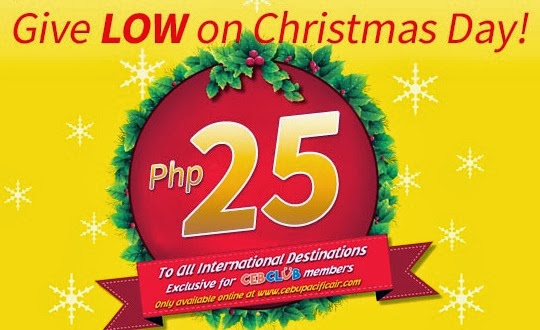 Christmas Sale: Cebu Pacific Fare Promo P25 All