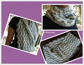 free crochet cowl pattern, free crochet chevron cowl pattern