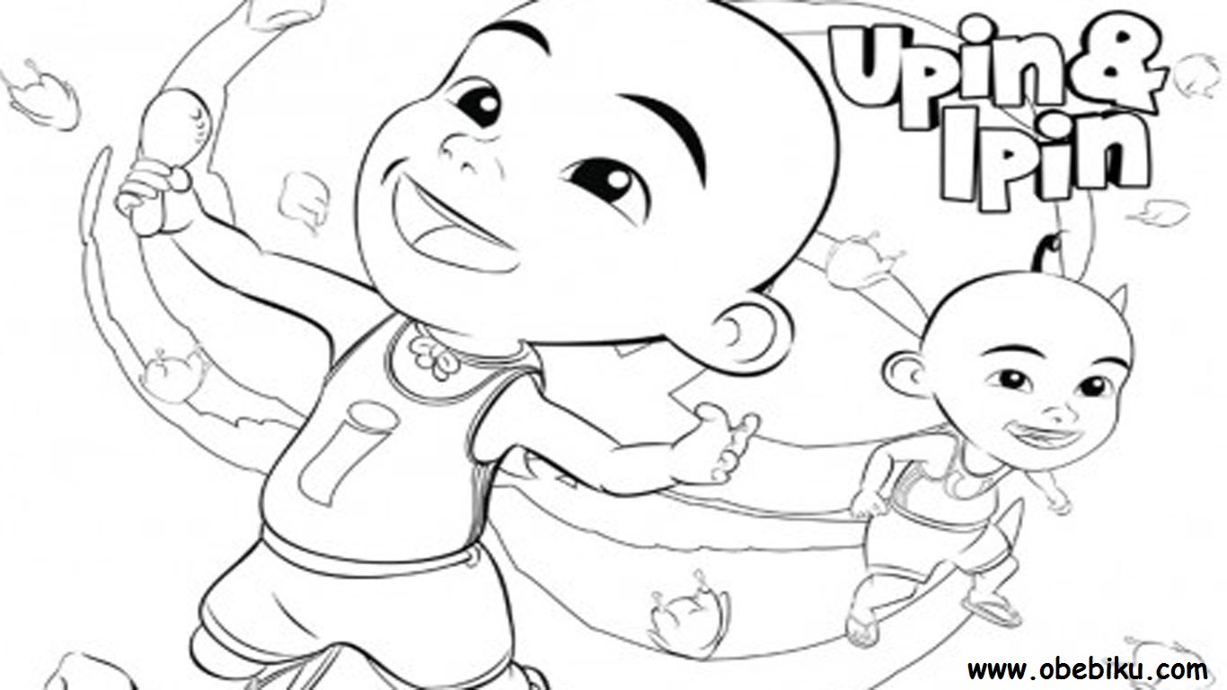 Contoh Gambar  Mewarnai Gambar  Upin Ipin Hitam  Putih  KataUcap