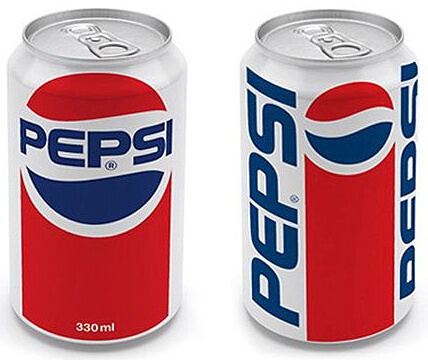 1980s Pepsi can and 1990s Pepsi Can side by side