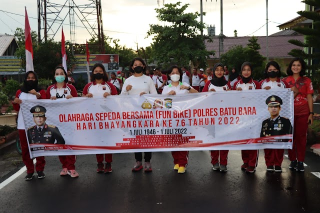 SAMBUT HARI BHAYANGKARA KE-76, POLRES BATU BARA LAKSANAKAN FUN BIKE