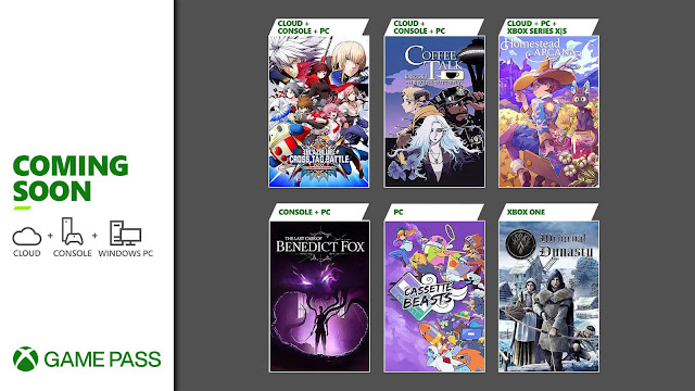 xbox game pass 2023 blazblue cross tag battle special edition cassette beasts coffee talk episode 2 hibiscus & butterfly homestead arcana medieval dynasty the last case of benedict fox minecraft legends nhl 23 xb1 xsx pc android