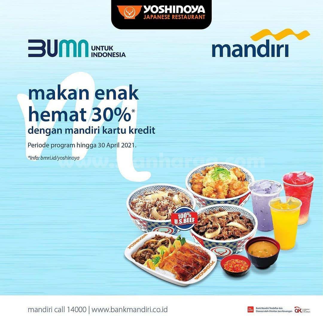 YOSHINOYA Promo Diskon 30% dengan Kartu Kredit Bank Mandiri