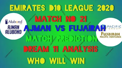 Today Match Prediction Ajman Alubond vs Fujairah