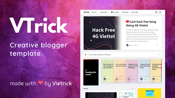 Vtrick Premium Blogger Template Free Download