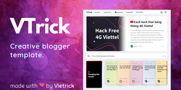 Vtrick - Creative Premium Blogger Template Free Download