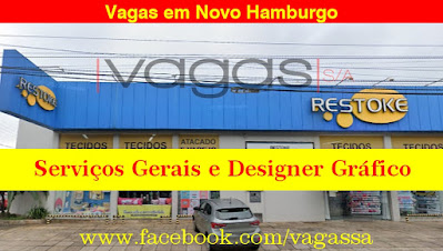 Vagas para Serviços Gerais para Produção e Designer Gráfico em Novo Hamburgo