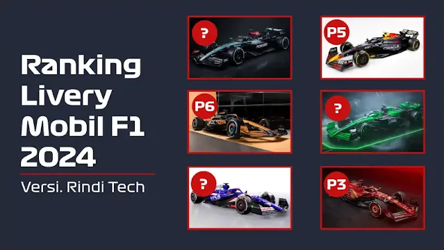 Ranking Desain Livery Mobil Formula 1 2024 dari Terburuk Hingga Terbaik
