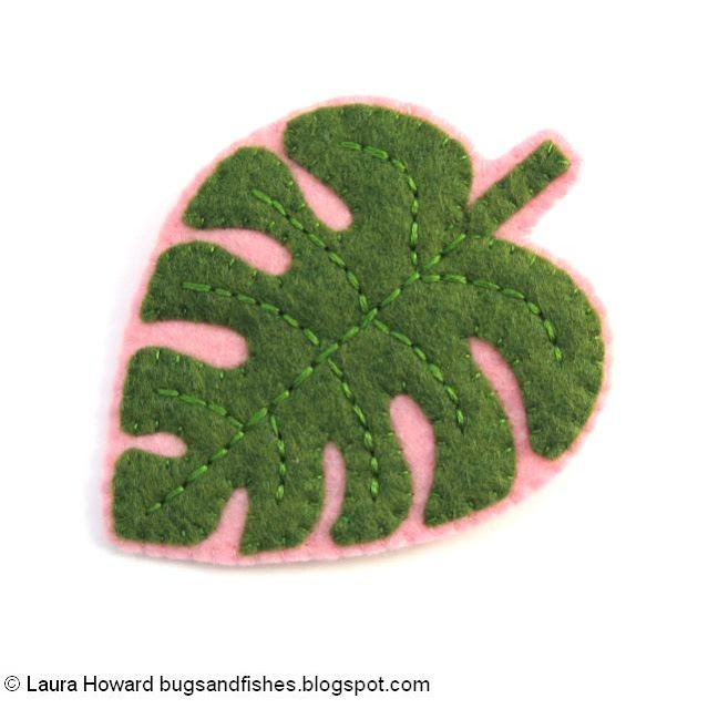 Plant Lady Brooches: Felt Monstera Leaf Brooch Tutorial