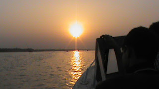 Ashpia & Afia in the padma River by Speed boat