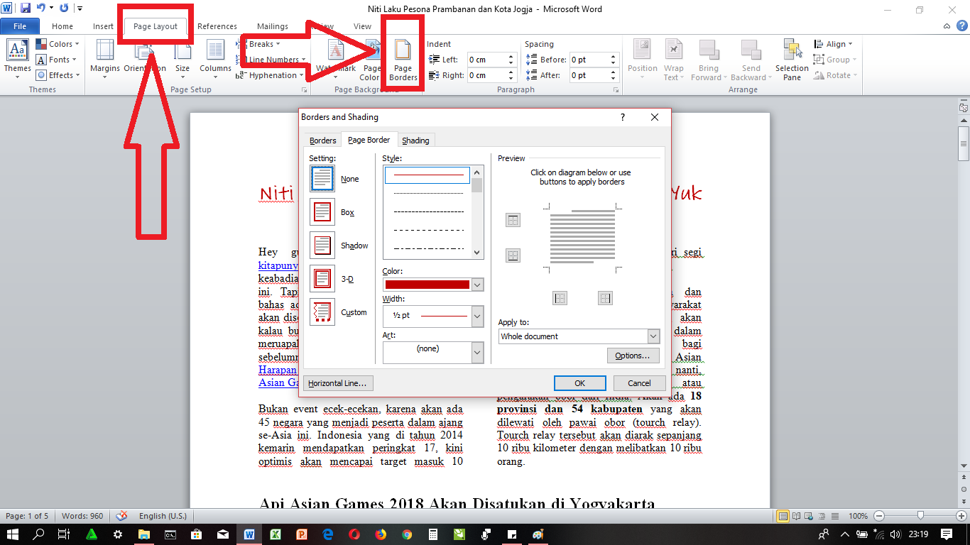 Cara Membuat 2 Page Border Dalam 1 Kertas