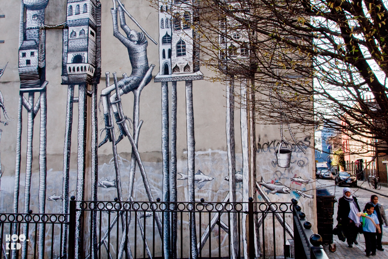 London Street Art Mural by artist Phlegm