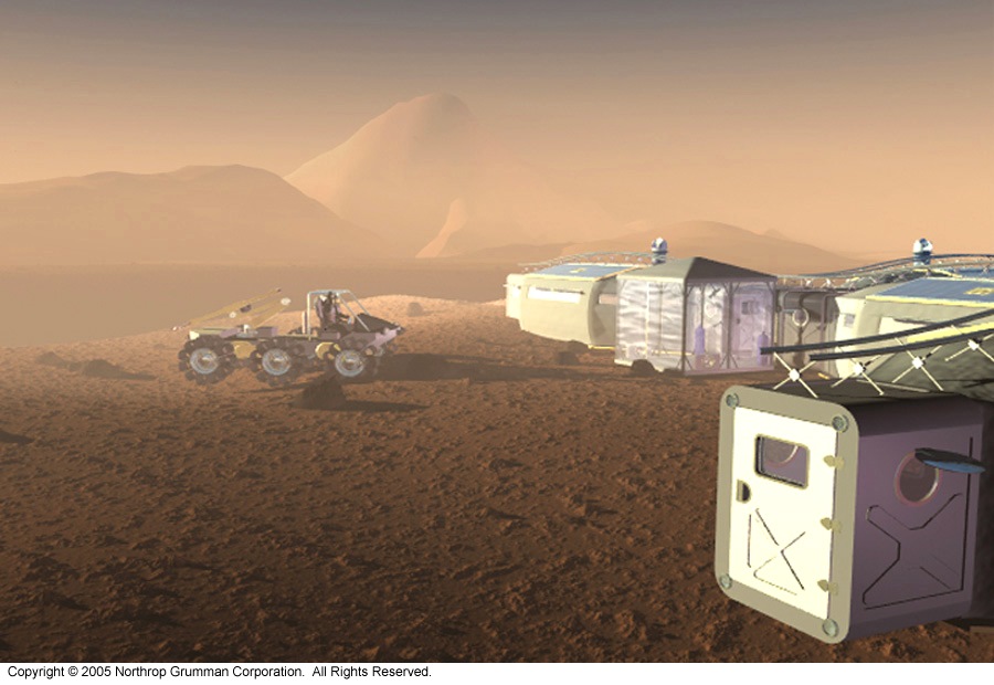 Mars base habitat and rover by Northrop Grumman