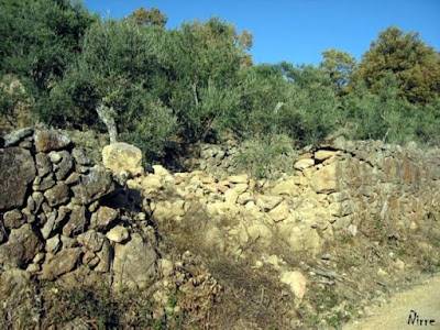 Portillo en un muro de piedra, portell, La Portellada