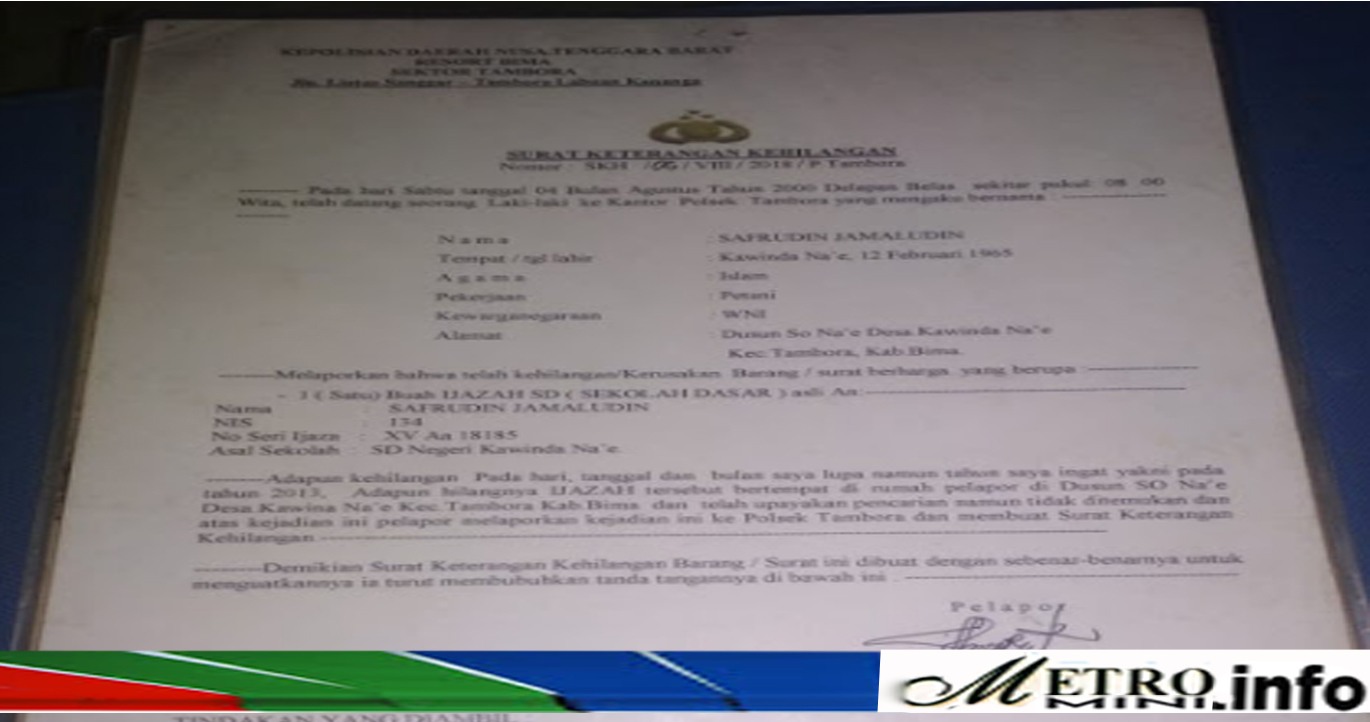 Surat Keterangan Kehilangan Ijazah Dari Sekolah - Dapatkan ...