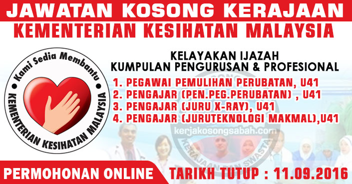 Jawatan Kosong Kementerian Kesihatan Malaysia September 2016 Pelbagai Jawatan Jawatan Kosong Terkini Negeri Sabah