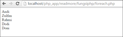 perulangan foreach pada php