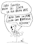 Il fiore e la farfalla.vignetta di Massimo Cavezzali (fiore farfalla)