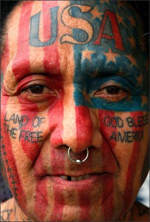 bad face Tattoos - flag face Tattoos Design