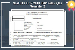 Soal Uts 2017 2018 Smp Kelas 7,8,9 Semester 2