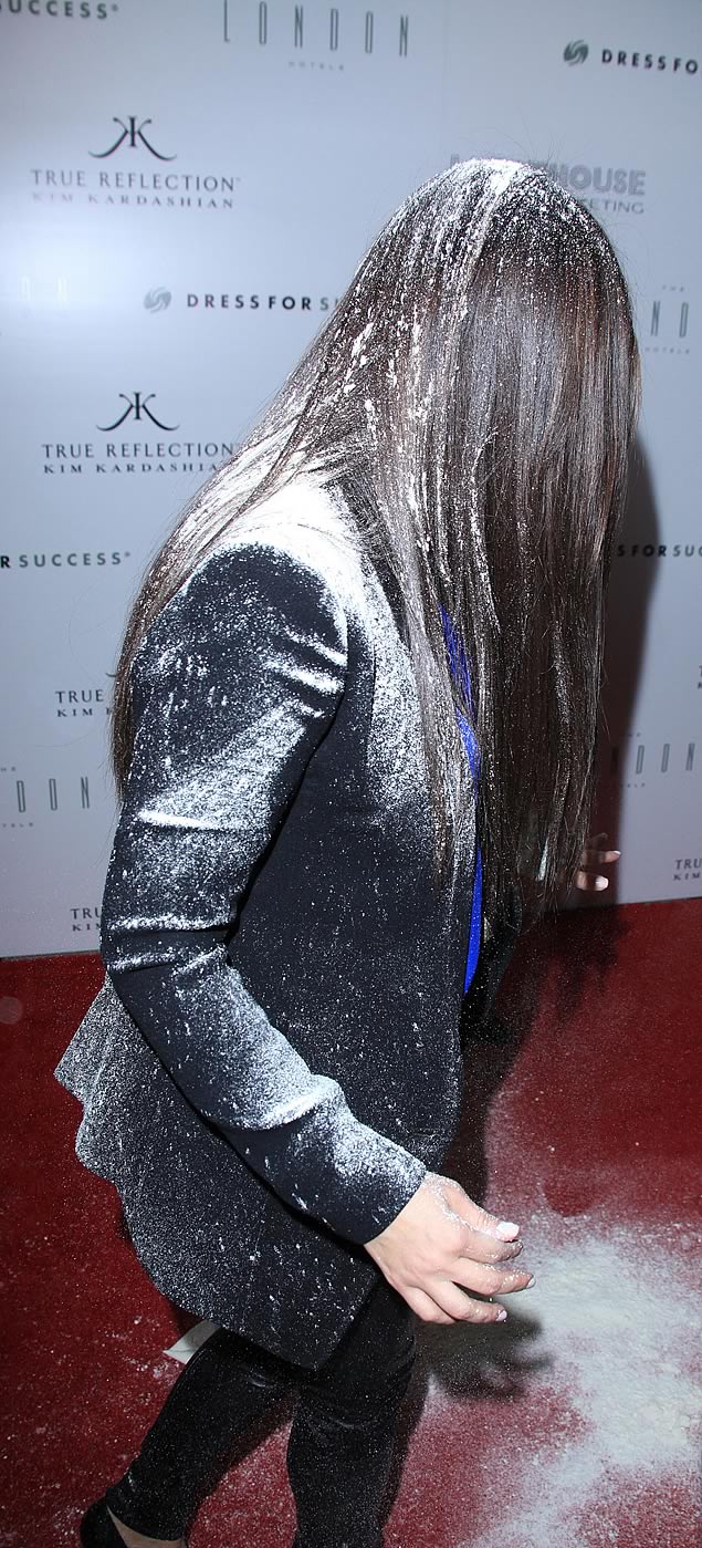 Kim Kardashian - Flour Bombed in Los Angeles, March 22, 2012