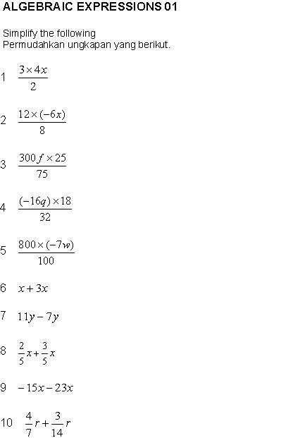 Soalan Ungkapan Algebra Tingkatan 1 2019 - Hallowev