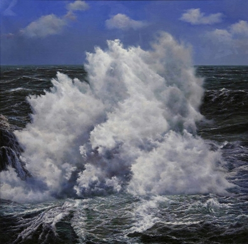 hyperrealistic seascapes paintings by Alfredo Navarro