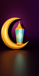 خلفية ايفون هلال وفانوس رمضان ، خلفيات اسلامية 4K