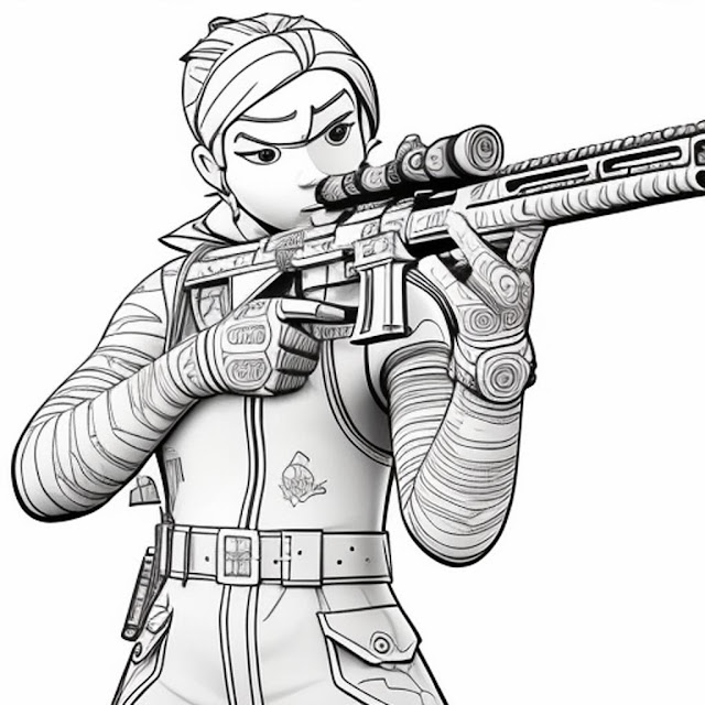 Fortnite, Coloring Pages, Assault Rifle, Weapons, Free, Printable