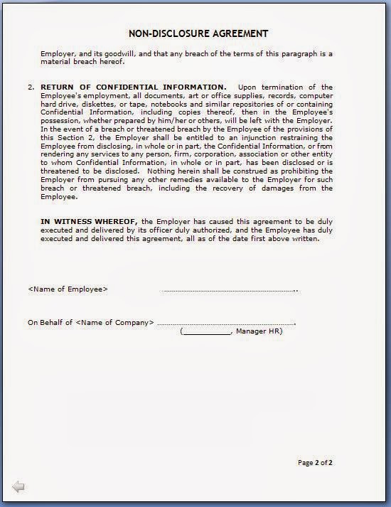Non disclosure agreement pdf