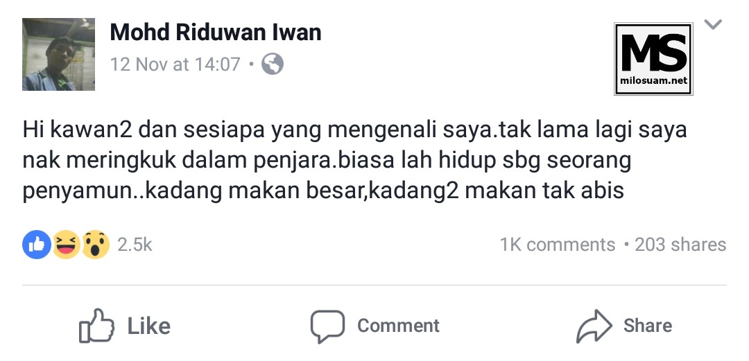 fb pencuri kena godam