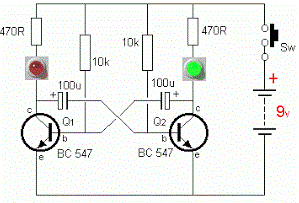 simple led flip flop circuit