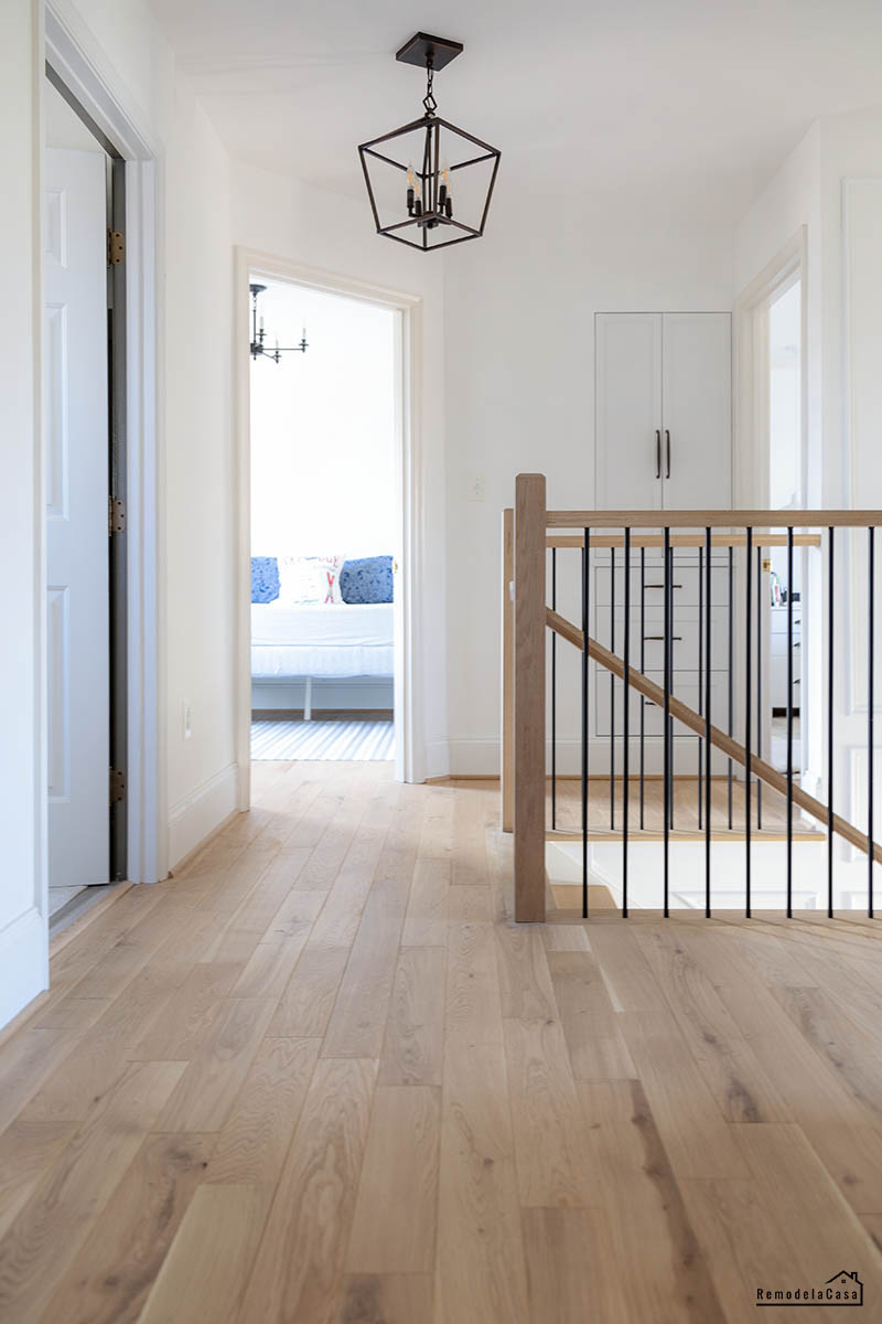 hardwood floor install - the hallway and staircase