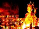 a woman in hell fire