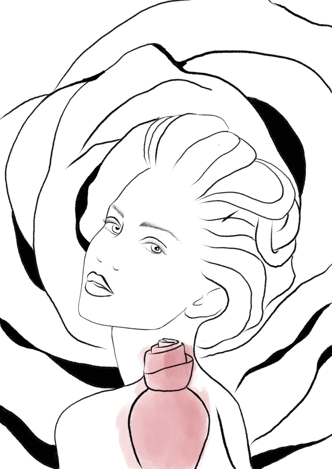 perfume ad illustration by Stella Visual