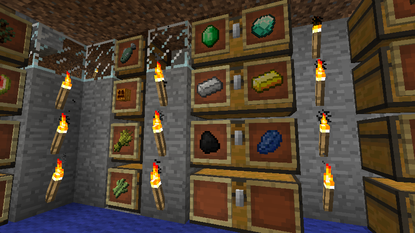 マインクラフト アイテム整理のしやすい額縁付きチェスト倉庫の作り方 マイクラマルチプレイ日記ブログ