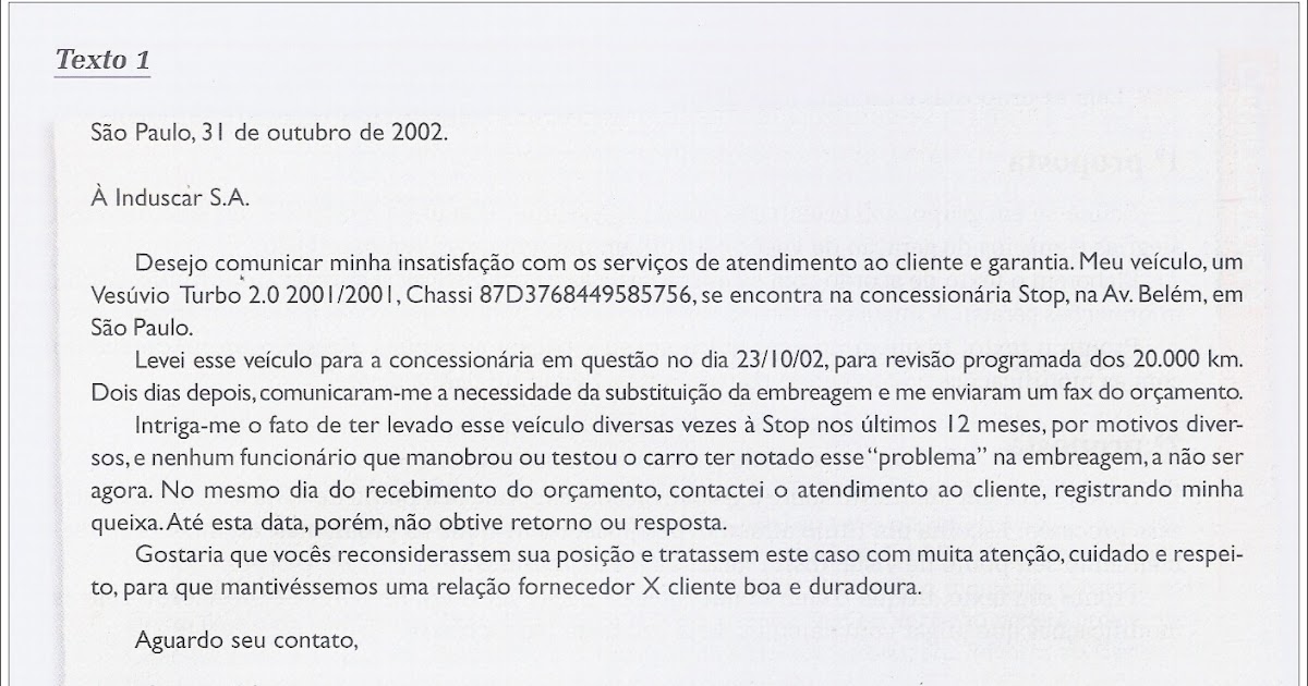 Carta Argumentativa ~ Tudo Sobre Redação