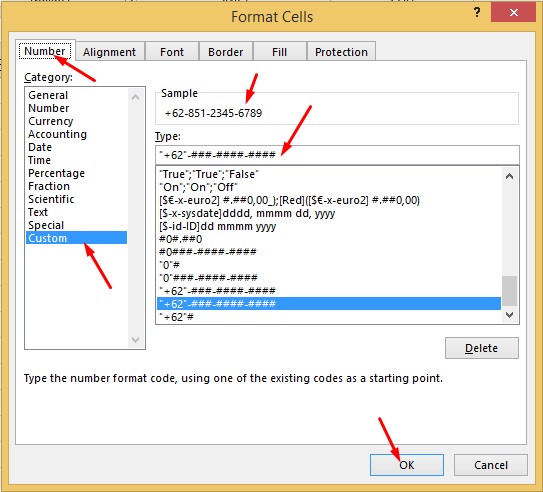 Cara Menulis Nomor HP di Excel Ada 0 dan +62