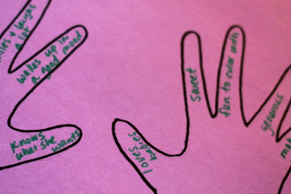 Family appreciation handprint activity